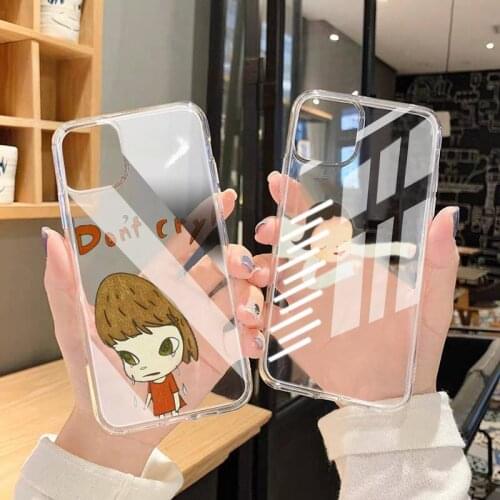 Art Cartoon Yoshitomo Nara Phone Case Transparent Case For Iphone 6 6s 7 8 Plus XR X XS XSmax 11 12 Pro Mini Max