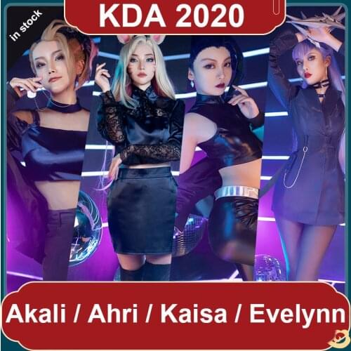Game LOL S10 KDA ALL OUT Cosplay Costume Ahri Kaisa Evelynn Akali Cosplay Women Uniform Costumes The Baddest Cosplay