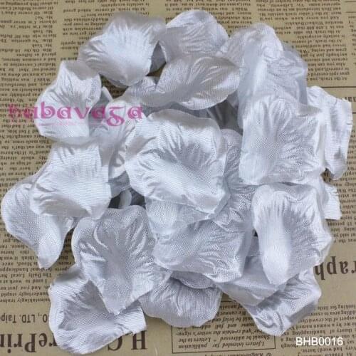 1000pcs Silver Color Romantic Artificial Silk Rose Petals For Wedding Decoration