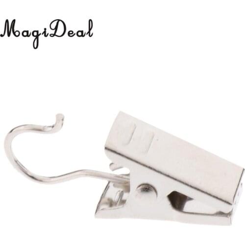 MagiDeal Curtain Clips with Hook Door Panel Hanger Slider Clamps 32mm Silver/Black/Gold 10Pcs