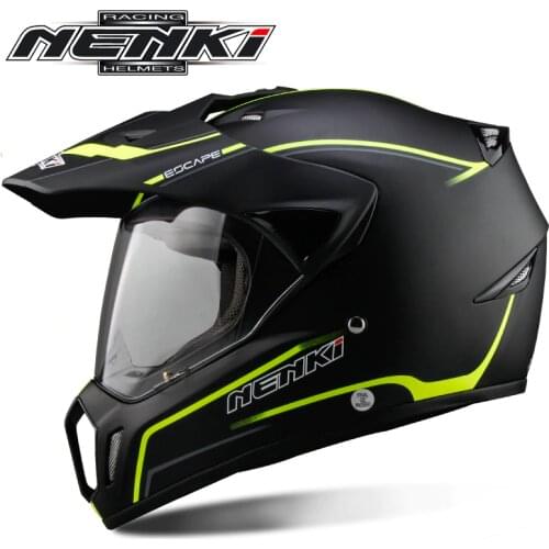 NENKI Black Motorcycle Helmet Motorcycle Full Face Helmet Motocross Mens Adventure Downhill DH Racing Casco Moto Helmet ECE