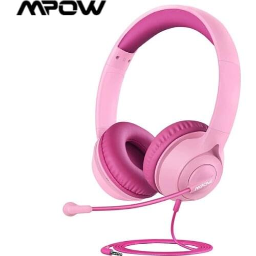 Mpow LH1 Kids Headphones with Microphone 94dB Volume Limit 3.5mm Wired Headset for Boys Girls Teens Children Holiday gift toy