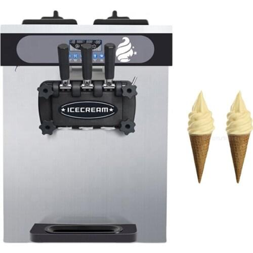 Stainless Steel Soft Ice Cream Machine Commercial Ice Cream Makers Silver Dessert Ice Cream Production Machine