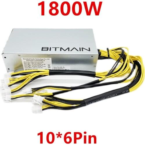 New Original Miner PSU For Bitmain Single Channel 12V APW7+ S9 L3+ 852 10*6P 1800W Mining Power Supply APW7-12-1800-A3
