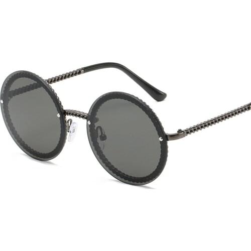 Vintage Round Sunglasses Women Fashion Rimless Glasses Retro Pink Gray Blue Sun Glasses Women UV400 Shades Eyewear