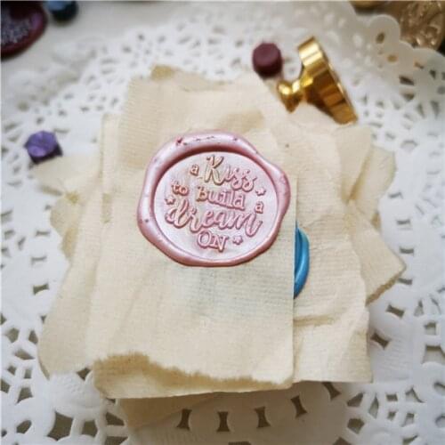 A kiss to build a dream on brass Stamp Antique Sealing Wax Stamps Wedding Invitations Wax Seal Stamp