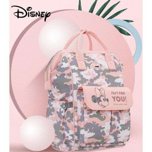 Pink Disney Diaper Bags for Mom Waterproof Large Capacity Maternity Backpack Bebe Baby Care Mummy Nappy Bag Travel Stroller Bags