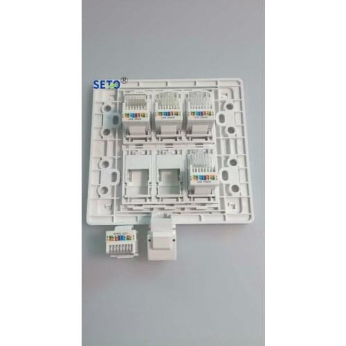SeTo 120 Type 6 Ports RJ45 Cat6 Network Lan Socket Panel Outlet Wall Plate Keystone Faceplate