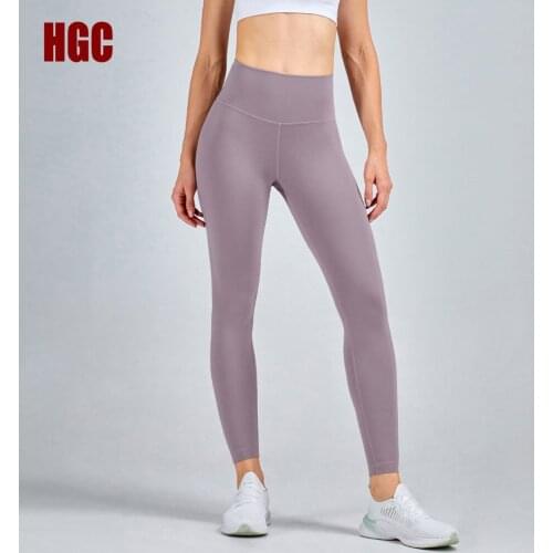Yoga Pants High Waist Peach Hip Elastic Sports Leggingswomen Fitness Tights Naked-feel Fabric Squat Proof GYM Capris HGC