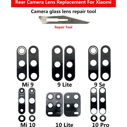 Back Camera Glass Lens With Sticker Glue For Xiaomi Mi 10T 10 9 9T Se Note 10 Pro Note10 Lite Poco X3 Camera Lens Glass