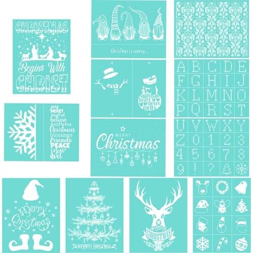 Lychee Life Christmas Day Festival Self-Adhesive Silk Screen Printing Stencil Mesh Transfers For T-Shirt Diy Home Decoration