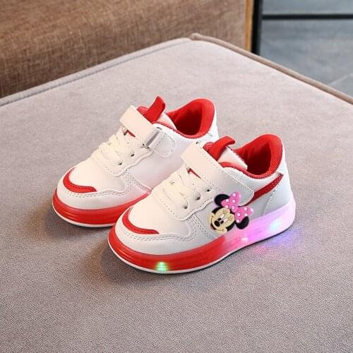 Disney Mickey baby light-up shoes spring autumn casual shoes boys girls toddler shoes girl soft sole children LED sports shoes