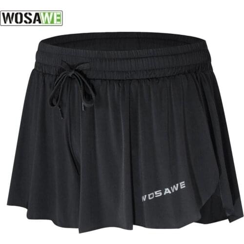 WOSAWE Gel Padded Cycling Skirt Women Polyester 2 In 1 Cycling Shorts Underpants with Reflective Logo Bicycle Bike Underwear