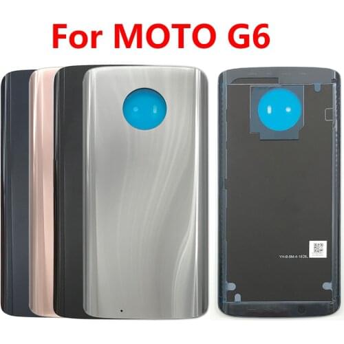 Back Battery Cover Rear Door Housing With Glue Adhesive For Motorola Moto G6 Replacement Part
