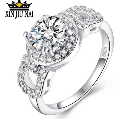 Top Quality Female Luxury Full Zircon Ring 925 Silver Jewelry For Women Wedding Engagement Rings Bijoux Engagement birthday ring