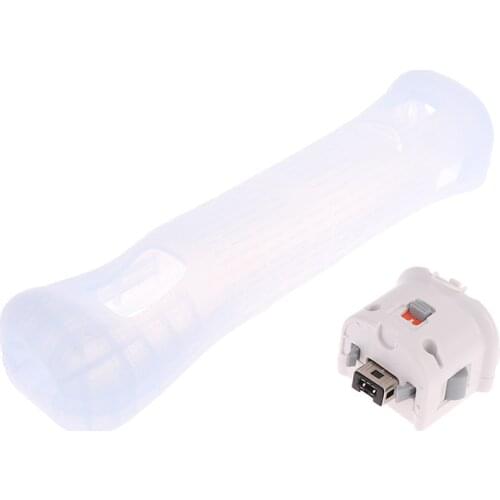 1PC For Nintendo Wii Motion Plus Adapter Sensor + Silicon Case Remote Controller