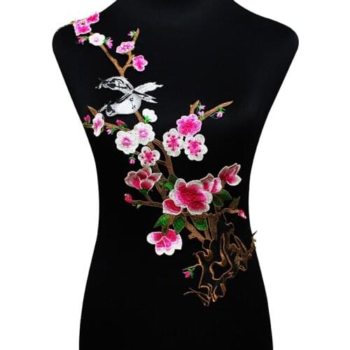 10piece Plum Blossom Embroidery Lace Patches Lace Fabric Motifs Applique Iron On Stickers Sewing Accessories Craft ClothesT1747