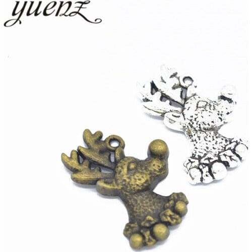 YuenZ 5 pcs Antique Silver color deer Charms European Bead Charm fit for style Bracelets Necklace DIY Metal Jewelry Making D9153
