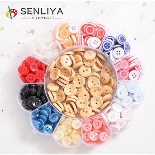 540Pcs/Box Mixed Round Resin Sewing Buttons For Baby Kids Clothes 4 Holes Sewing Buttons Scrapbooking DIY Apparel Accessories