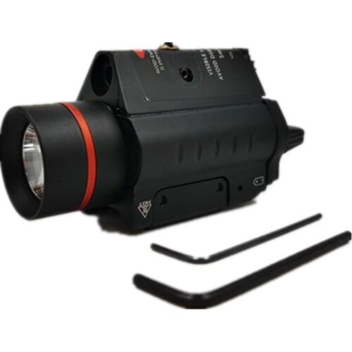 Bugleman 5MW Red Laser Gun Sight w/ Mount+LED Tactical Pistol LED Flashlight Black SF-P15