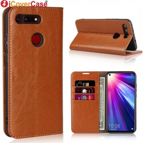 Phone Case For Huawei Honor View 20 Cover Cases Luxury Genuine Leather Stand Wallet Honor View 20 V20 Coque Funda Carcasas Capa