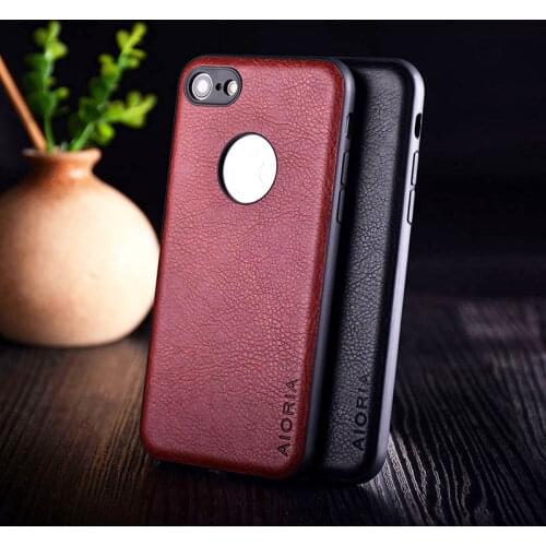 Phone Case for iphone 7 8 6s 6 Plus x xs fundas luxury Vintage Leather skin and silicone soft coque for iphone x case cover capa