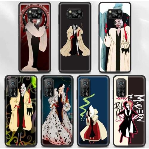 Phone Case For Xiaomi Poco F3 M3 X3 NFC F1 Shell Smartphone Case for Mi Note 10 Pro Lite Cover Guscio Fundas Cartoon Cruella