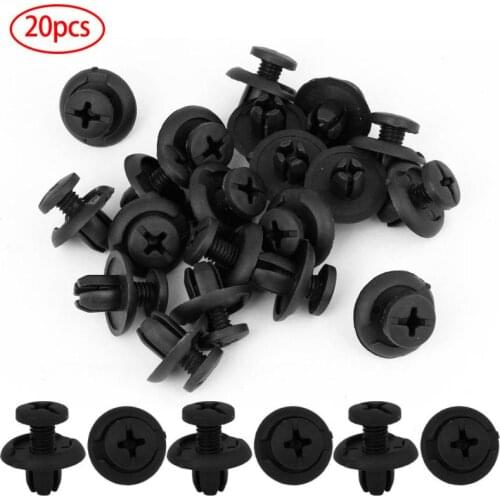 20Pcs Car 8mm Hole Plastic Rivets Fastener Push Clip Black Auto Vehicle Door Trim Panel Retainer Fastener Clips For Toyota Honda
