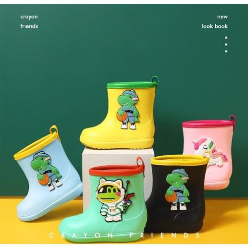 Children Cartoon Dinosaur Rain Boots for Boys Girls Rain Boots Non-slip Waterproof Unicorn Kids Rain Boots Children Rubber Boots