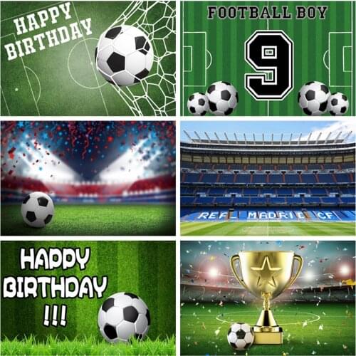 Soccer Background Photography Football Birthday Party Green Grass Stadium Poster Baby Portrait Photography Backdrop Photo Studio