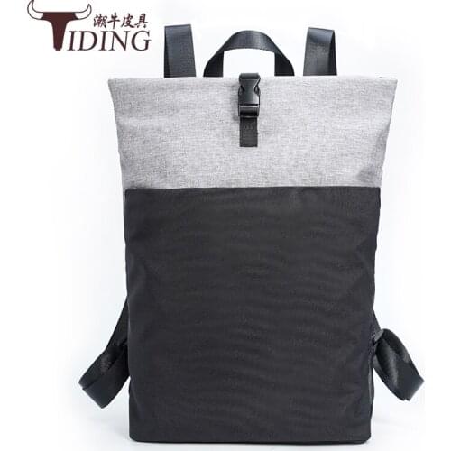Canvas Backpack Travel Bags Student Casual Fashion Grey Business Foldable Canvas Laptop Book Backpacks Bag