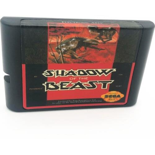Shadow Of The Beast 1 For Sega Mega Drive &r Genesis System 16 Bit MD Games Card