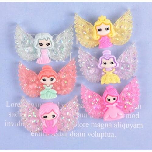 Kawaii Angel Girl Princess Resin Cabochons Ornament Accessories 10pcs DIY Jewelry Accessories Material 10pcs Embellishments