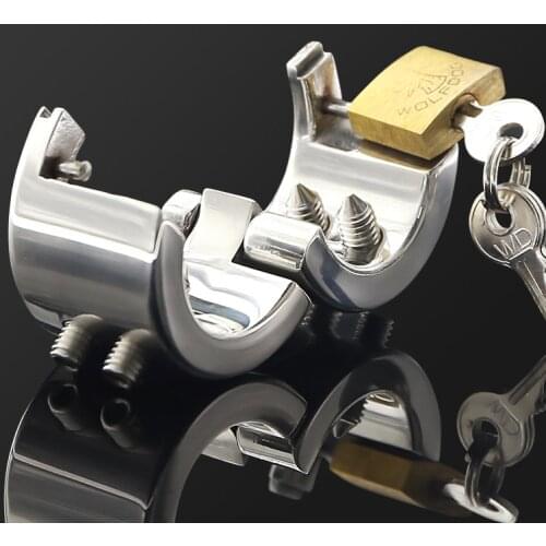 Piercing Chamber Ball Stretcher Cock Ring Lock Metal Scrotum Pendant Ball Stretcher Testis Weight CBT devices