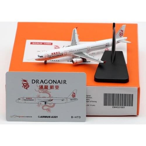 1:400 Alloy Collectible Plane Gift JC Wings EW4321001 Dragonair Airbus A321 Diecast Aircarft JET Model B-HPB With Stand