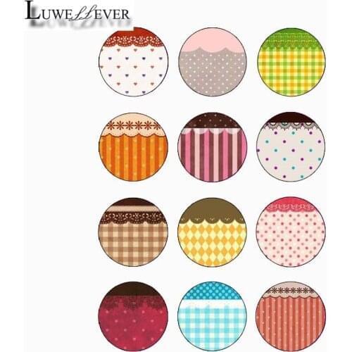 12mm 14mm 16mm 10mm 20mm 25mm 423 12pcs/lot Lace Mix Round Glass Cabochons Jewelry Findings 18mm Snap Button Charm Bracelet