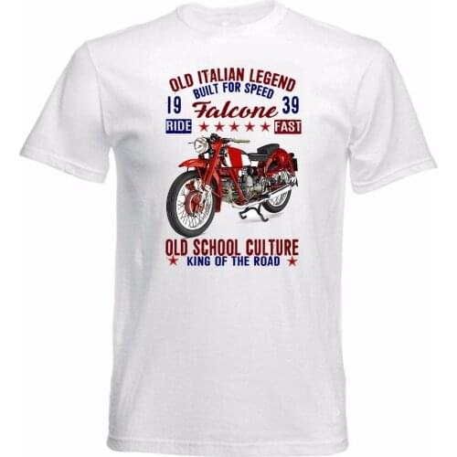 Summer 2019 100% Cotton Tee shirts Summer Short Sleeves Cotton T-shirt VINTAGE ITALIAN MOTORCYCLE MOTO FALCON army T shirt