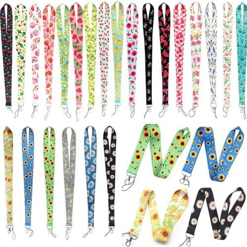 Fashion Floral Neck Strap Key Lanyard ID Card Phone Key Chain Holder Women Badge Holder Card Cover Case Doctor Nurse Accessories