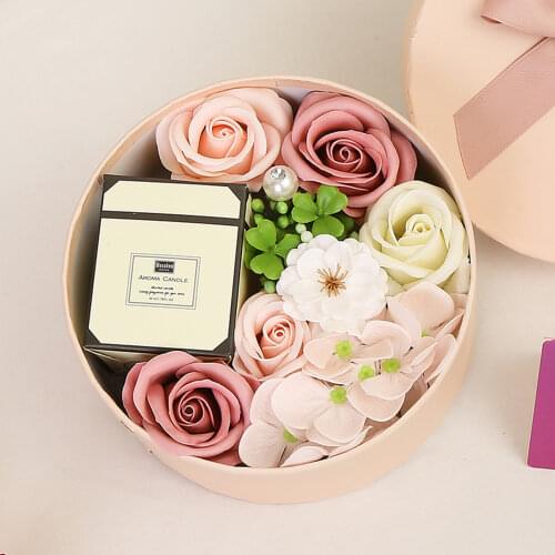 Aromatherapy Soap Flower Eternal Rose Valentine Wedding Proposal Party Gift Box