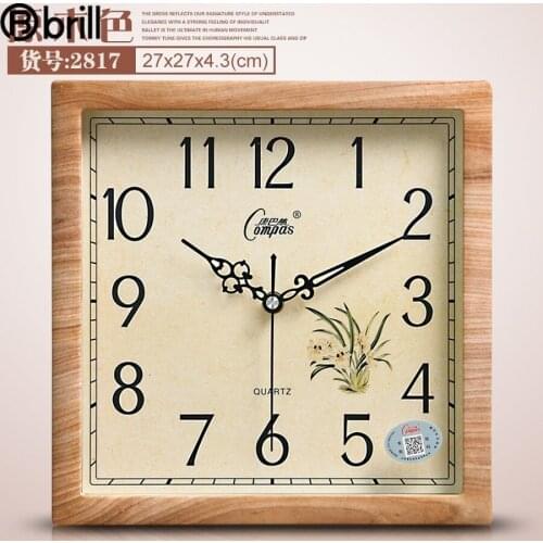 3d Clock Wall Modern Wooden Silent Large Living Room Watch Farmhouse Decor Kitchen Vintage Quadrangle Wall Clocks Home Decor