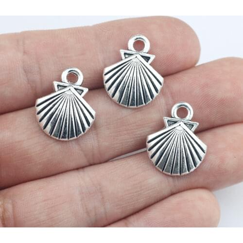 Newest 20Pcs 19*16mm Antique Silver Color Sea Shell Charms Necklace Earrings Cute Pendant For DIY Jewelry Making Wholesale