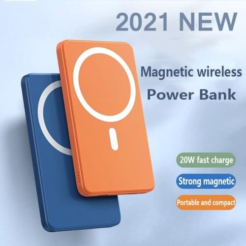 Portable 10000mAh Magnetic Wireless powerbank For apple magsafe charger External auxiliary battery For iphone12promax Power Bank