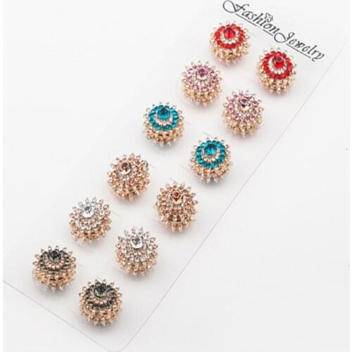 New design ladies fashion ball circular magnet hijab pins brooches clasp muslim hijab scarf pins clip 48pcs/lot mix color