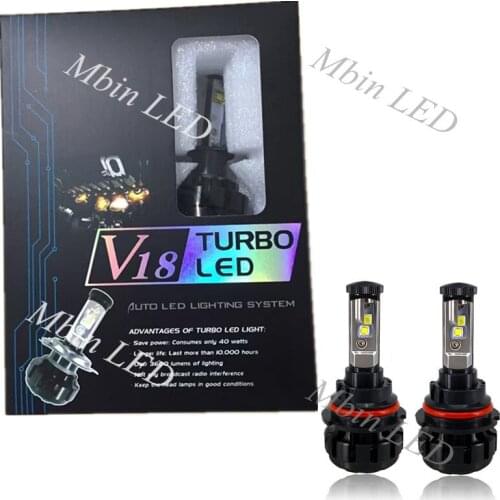 New V18 Turbo Dual Beam H4/HB2/9003/9004/9007/HB1/HB5/H13 40W 4000LM CR-XPL Chips Led Driving Bulb Headlight Fog Lamp 6000K