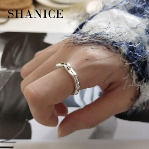 SHANICE S925 Sterling Silver Irregular Open Rings for Women Engagement Ring anillos plata 925 para mujer anel bague