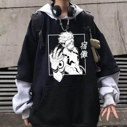 Anime Jujutsu Kaisen Printed Hoodie Unisex Funny Men Women Long Sleeve Oversize Hip Hop Hoodie Pullover