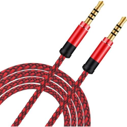 1.5M Headphone Extension Connected Code Jack 3.5mm Audio Cable Nylon Braid 3.5mm Car AUX Cable for Phone MP3 Car Headset Speaker