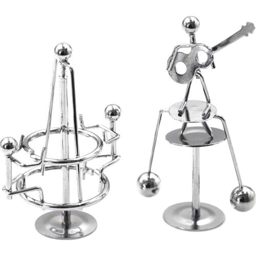 ZK40 Pendulum Desk Fidget Toys popit Metal Decor Man Crafts Cradle Antistress Toys Balance Men Iron Man Ball Crafts Tumbler