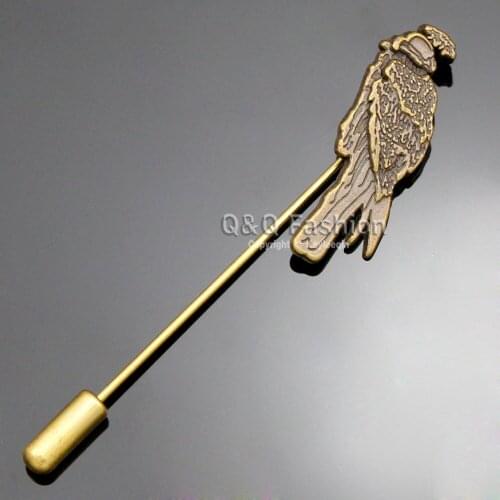 Art Nouveau Deco Parrot Bird Charm Lapel Collar Brooch Tie Hat Scarf Stick Pin Badge Men Gift