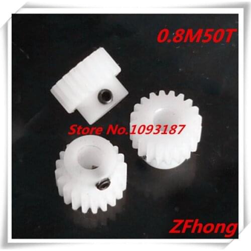 2pcs POM Nylon Gear 0.8M50T 50 Ttooth Teeth Mould 0.8 Plastic Gear Bore 4mm,5mm,6mm